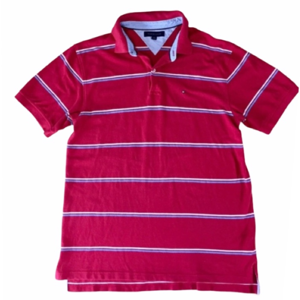Men’s Tommy Hilfiger Red Polo Button Up Shirt XL
